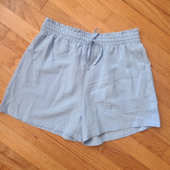 Light Blue Drawstring Shorts - Picture 1 of 2